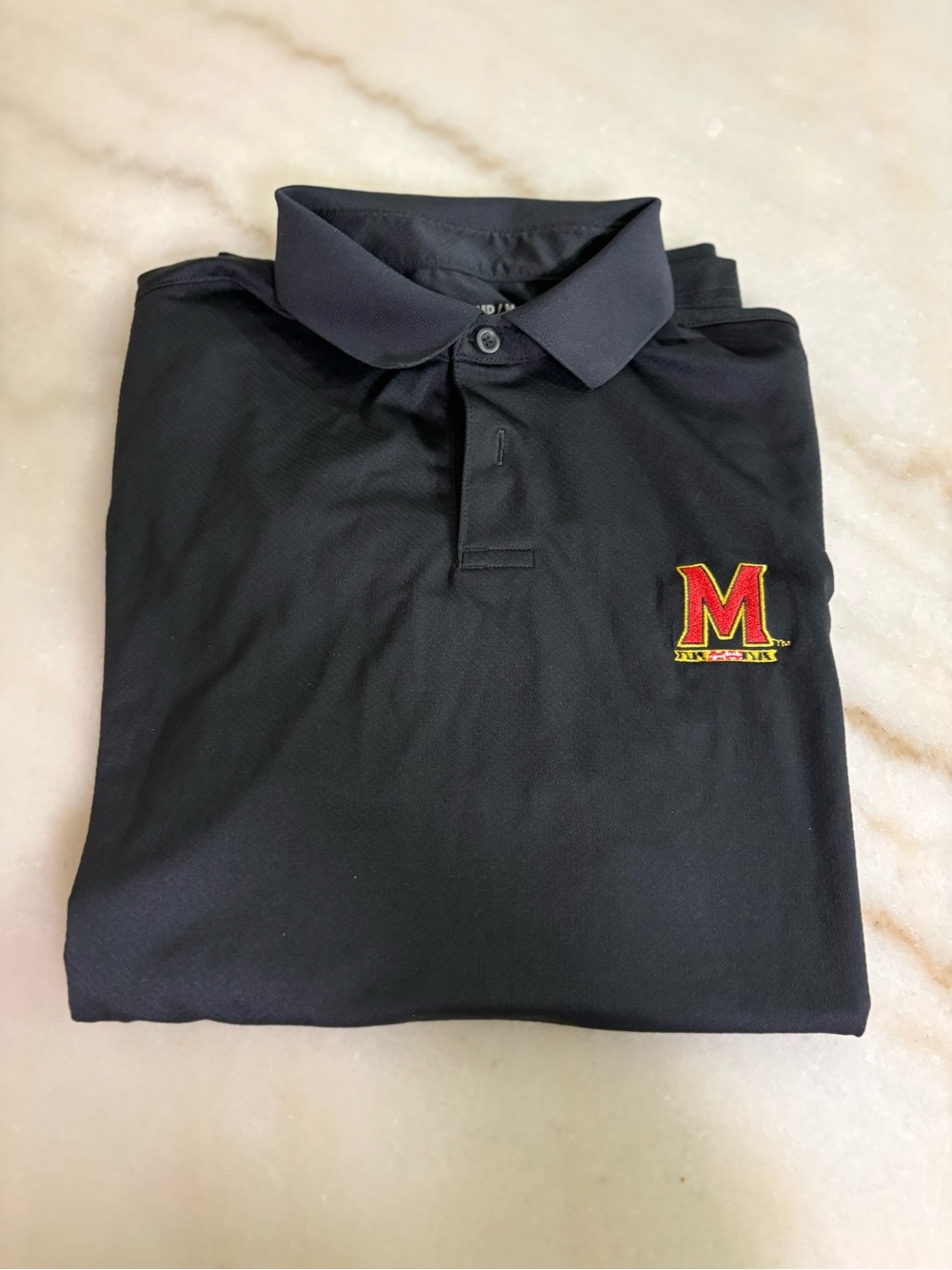 Under Armour Black Polo with Red Embroidered 'M' Logo
